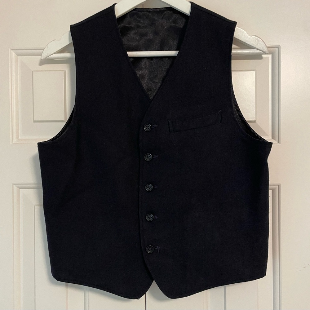 Classic Navy Reversible Wool Vest